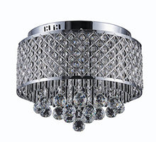 Load image into Gallery viewer, Flush Mount 4-Light Chrome Silver Crystal Chandelier - EK CHIC HOME