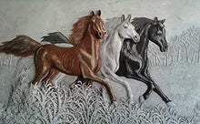 Load image into Gallery viewer, 3D Embossed Cement Wallpaper Sculpture Horse Home Decor - EK CHIC HOME