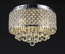 Load image into Gallery viewer, Flush Mount 4-Light Chrome Silver Crystal Chandelier - EK CHIC HOME