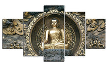 Load image into Gallery viewer, 5 Panels Canvas Prints Golden Buddha - EK CHIC HOME