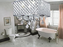 Load image into Gallery viewer, 4-Light Chrome Finish Square Metal and Crytal Shade Crystal Chandelier - EK CHIC HOME