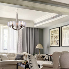 Load image into Gallery viewer, 22" 5-Light Large Chandelier Brushed Nickel Modern Style Traditional Hanging Pandent - EK CHIC HOME
