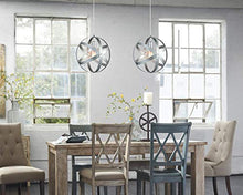 Load image into Gallery viewer, Industrial Vintage Pendant Light Silver&Gray Metal Globe Downlight Chandelier - EK CHIC HOME