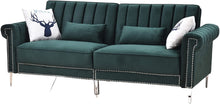 Load image into Gallery viewer, Convertible Velvet Upholstered Sofa, Sleeper, 85'' - EK CHIC HOME