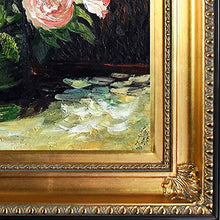 Load image into Gallery viewer, Bowl with Peonies & Roses By Vincent Van Gogh Framed Hand Painted Oil On Canvas with Regency Gold Frame - EK CHIC HOME