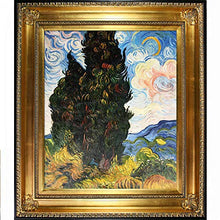 Load image into Gallery viewer, Van Gogh 2-Cypresses Oil Painting with Regency Gold Frame - EK CHIC HOME