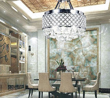 Load image into Gallery viewer, 4-light Chrome Finish Round Metal Shade Crystal Chandelier - EK CHIC HOME