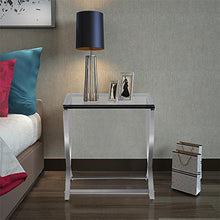 Load image into Gallery viewer, Tempered Clear Top Glass End Table Bedroom Living Room Furniture, Set of 2 - EK CHIC HOME
