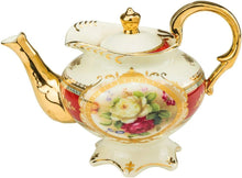 Load image into Gallery viewer, 24-pc Tea Cake Set 'Britten' For 6, Bone China Porcelain (Red) - EK CHIC HOME