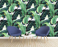 Load image into Gallery viewer, Banana Leaf Wallpaper Tropical Leaves Natural Pattern Wall Art Exotic - EK CHIC HOME
