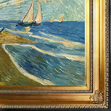 Load image into Gallery viewer, Van Gogh Fishing Boats on the Beach at Saintes, Maries Painting with Regency Gold Finish Frame - EK CHIC HOME