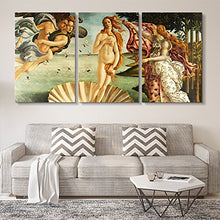 Load image into Gallery viewer, 3 Panel World Famous Painting Reproduction on Canvas Wall Art - The Birth of Venus by Sandro Botticelli Ready to Hang - EK CHIC HOME