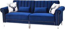 Load image into Gallery viewer, Convertible Velvet Upholstered Sofa, Sleeper, 85'' - EK CHIC HOME