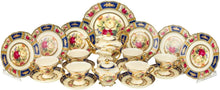 Load image into Gallery viewer, 24-pc Tea Cake Set 'Britten' For 6, Bone China Porcelain (Red) - EK CHIC HOME