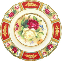 Load image into Gallery viewer, 24-pc Tea Cake Set 'Britten' For 6, Bone China Porcelain (Red) - EK CHIC HOME