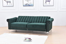 Load image into Gallery viewer, Convertible Velvet Upholstered Sofa, Sleeper, 85'' - EK CHIC HOME