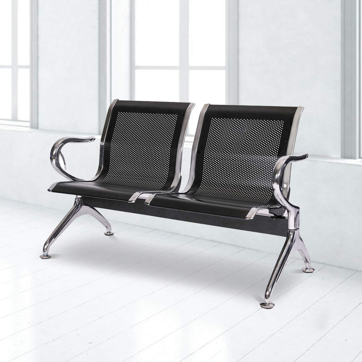 Waiting Room Chair With Arms 3-seat Reception Bench For Business