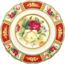 Load image into Gallery viewer, 24-pc Tea Cake Set 'Britten' For 6, Bone China Porcelain (Red) - EK CHIC HOME