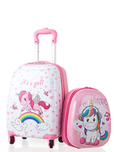 Load image into Gallery viewer, 2PC Kids Carry-on Luggage Set 12'' Backpack & 16'' Rolling Suitcase - EK CHIC HOME