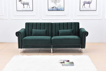 Load image into Gallery viewer, Convertible Velvet Upholstered Sofa, Sleeper, 85'' - EK CHIC HOME