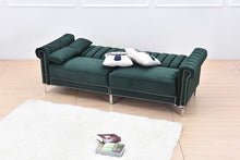 Load image into Gallery viewer, Convertible Velvet Upholstered Sofa, Sleeper, 85'' - EK CHIC HOME