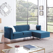 Load image into Gallery viewer, Grey Velvet Sectional Sofa with Right Chaise, Pillow Included - EK CHIC HOME
