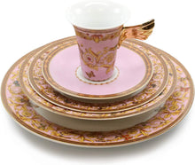 Load image into Gallery viewer, Vintage Pink 5-pc Place Setting 'Ladybug', Premium Bone China - EK CHIC HOME
