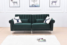 Load image into Gallery viewer, Convertible Velvet Upholstered Sofa, Sleeper, 85'' - EK CHIC HOME