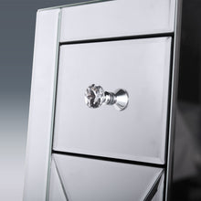 Load image into Gallery viewer, Set of 2 Mirrored Nightstand 2 Drawer Crystal Accent Silver Side Table - EK CHIC HOME