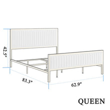 Load image into Gallery viewer, NAVY/GOLD Tufted Upholstered Low Profile Bed - EK CHIC HOME
