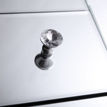 Load image into Gallery viewer, Set of 2 Mirrored Nightstand 2 Drawer Crystal Accent Silver Side Table - EK CHIC HOME