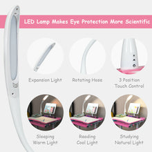 Load image into Gallery viewer, Height Adjustable Kids Desk Chair Set w/Lamp & Bookstand Pink - EK CHIC HOME