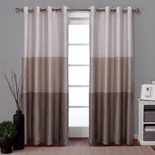 Load image into Gallery viewer, 2 Pack Chateau Striped Faux Silk Grommet Top Curtain Panels - EK CHIC HOME