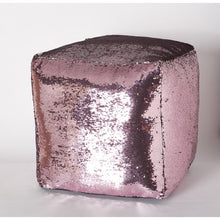 Load image into Gallery viewer, Reversible Sequin Pouf- Gold - EK CHIC HOME