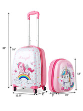 Load image into Gallery viewer, 2PC Kids Carry-on Luggage Set 12'' Backpack & 16'' Rolling Suitcase - EK CHIC HOME