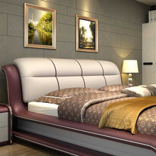 Load image into Gallery viewer, Genuine Leather Modern Bed W/Set of 2 Stands - EK CHIC HOME