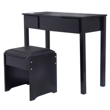 Load image into Gallery viewer, Black Vanity Dressing Table Set Mirrored W/Stool &Storage Box - EK CHIC HOME
