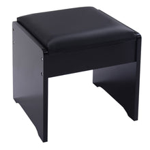 Load image into Gallery viewer, Black Vanity Dressing Table Set Mirrored W/Stool &Storage Box - EK CHIC HOME
