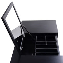 Load image into Gallery viewer, Black Vanity Dressing Table Set Mirrored W/Stool &Storage Box - EK CHIC HOME