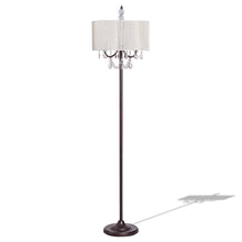 Load image into Gallery viewer, Elegant Sheer Shade Floor Lamp w/ Hanging Crystal LED Bulbs - EK CHIC HOME