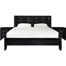 Load image into Gallery viewer, 3-Piece Queen Bed and Two Nighstand Set in Black - EK CHIC HOME