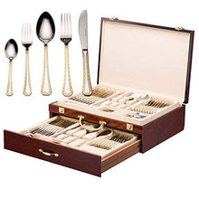 Load image into Gallery viewer, Italian Collection 'Damascus' 75-Pc Premium Silverware Flatware Serving Set - EK CHIC HOME