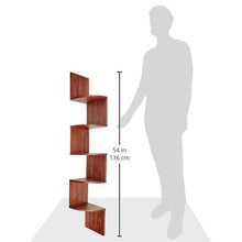 Load image into Gallery viewer, 5 Tier Wall Mount Corner Shelves Walnut Finish - EK CHIC HOME