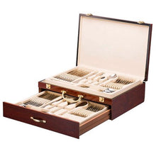 Load image into Gallery viewer, Italian Collection 'Greek Key' 75-Pc Premium Silverware Flatware Serving Set - EK CHIC HOME