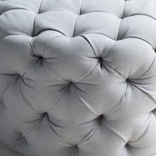 Load image into Gallery viewer, Round Tufted Ottoman - Grey - EK CHIC HOME