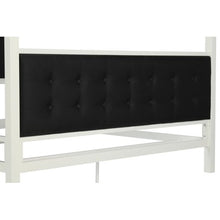Load image into Gallery viewer, CHIC Soho Modern Canopy Bed, White Metal with Black Linen, Queen - EK CHIC HOME