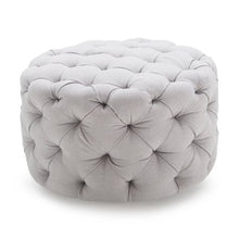 Load image into Gallery viewer, Round Tufted Ottoman - Grey - EK CHIC HOME