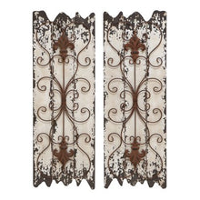 Load image into Gallery viewer, Rustic 32 Inch Wood and Metal  Wall Decor - Set of 2 - EK CHIC HOME