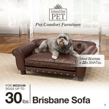 Load image into Gallery viewer, Pet Brisbane Tufted Sofa Dog Bed, Medium, 33&quot;x21&quot;12&quot;, Brown - EK CHIC HOME