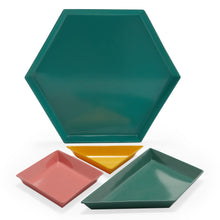 Load image into Gallery viewer, Multi Colored Geometric Trays, Set of 4 - EK CHIC HOME